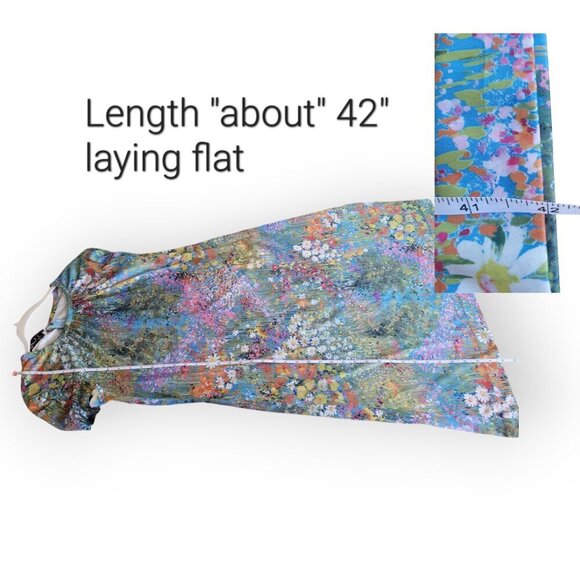 1960s-70s Sandy Gray Vintage Dress Small/Medium floral Monet wedding gorgeous - Picture 8 of 12